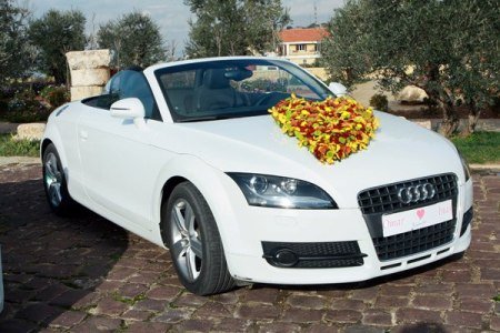 Audi Convertible with flower decoration for wedding
