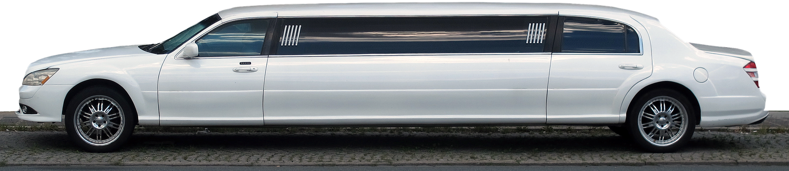 Mercedes white stretched limousine parked in Beirut