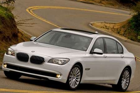 Wedding car BMW 7 Series 2014 on a racing track