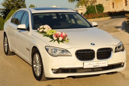 Decorated white BMW 740 2009
