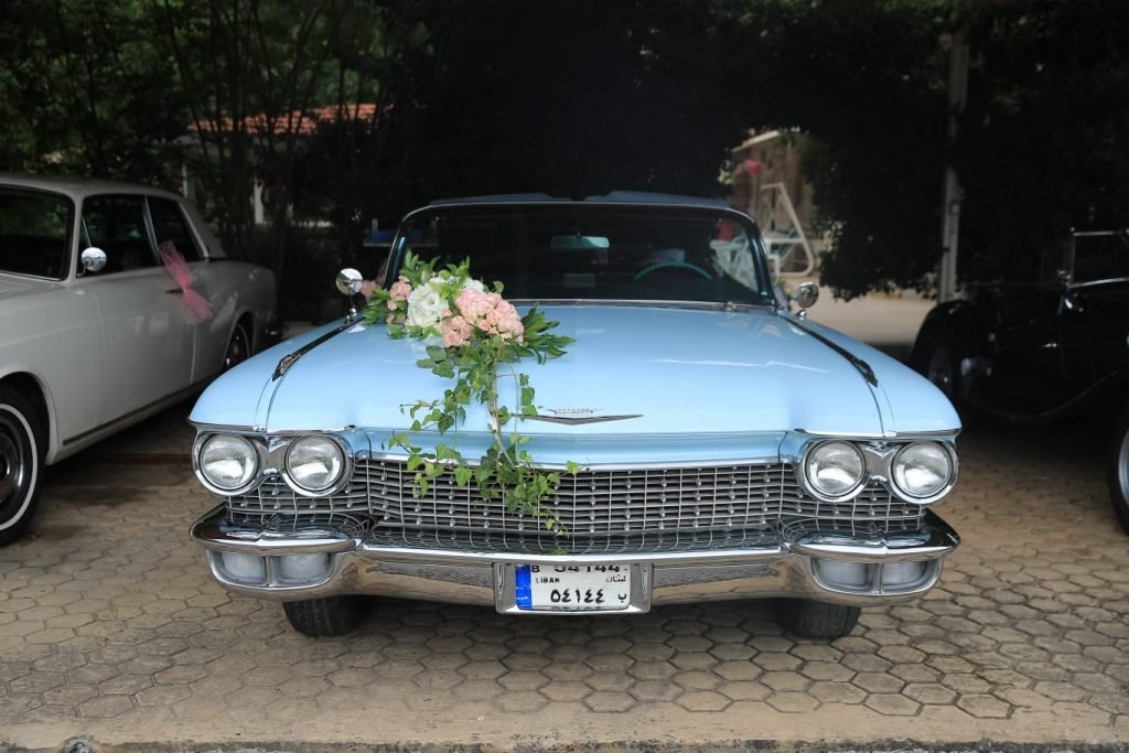 The front of the Cadillac convertible