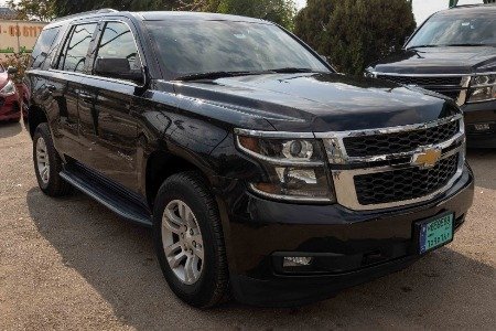 Seven seater Tahoe Chevrolet parked in parking lot of Limo Beirut